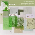 Bamboo Dew retro DIY scrapbook kit with green specialty papers and lace accents - Bamboo Dew