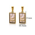 Detail of tarot moon earrings with pink enamel and crystals, 21mm height dimensions - The Moon / Pink Moon-Style A