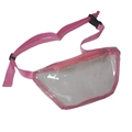 Pink transparent PVC waterproof fanny pack with adjustable strap for sports and beachwear - Pink