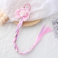 Treccia sfumata rosa per bambine con fiocco in tulle e decorazione a conchiglia - Treccia con Conchiglia in Rete