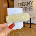 Fermaglio per capelli quadrato con cristalli gialli e strass argentati su cartoncino - Giallo