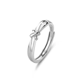 Verstellbarer S925 Sterling Silber Partnerring mit poliertem, minimalistischem Design - Herrenring / Silber