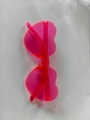 Lunettes de soleil cœur rose vif effet gelée avec verres teintés assortis pour les fêtes et mode - Rose Bonbon