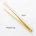 Golden 29cm stainless steel food tongs with polished finish for serving and BBQ - Gold Large (304 Stainless Steel)
