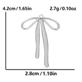 Silver bow pendant in 304 stainless steel with size 4.2x2.8cm and 2.7g weight - Long Ribbon Bow / Silver