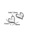 Silver stainless steel heart charm pendant 17mm x 18mm for DIY jewelry making - Silver Heart 04