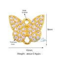 Macro detail of butterfly jewelry charm with sparkling pavé zircons and gold plating - Bee Rose Gold Plated L358873-Gold