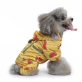 Waterproof yellow dog raincoat with watermelon print and reflective safety strip - Watermelon Four-Legged Raincoat (YY33)