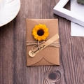 Brown kraft paper envelope with dried sunflower and 'Especially for you' tag on wood - 01 Sunflower