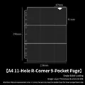 A4 11-hole 9-pocket trading card sleeve in 290x224mm size with 0.1mm thickness - Small A4 11 Holes 9-Pocket Single-Sided Pages 10 Sheets 31#