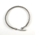 Detailed view of silver stainless steel wheat chain bracelet with lobster clasp and extender - 4.0mm*21cm / Steel