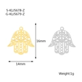 Hamsa Hand stainless steel hollow pendants in gold and silver finishes, 16x14mm size - Style 6
