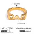 Anillo de sello DAD para hombre en acero inoxidable dorado con letras caladas - PAPÁ / Dorado