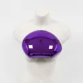 Kleine ovale Umhängetasche mit metallisch violetter galvanisierter Spiegeloberfläche - Dunkellila (Transparent)