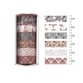 Christmas washi tape set with snowman, reindeer and plaid patterns, 6 rolls of 1.5cm width - Nordic Style Forest Plaid Style (SDMC230816-10)