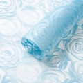 Waterproof light blue rose pattern semi-transparent floral bouquet wrapping paper rolls - Sky Blue