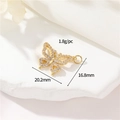 Detailed 14K gold plated butterfly pendant with cubic zirconia for DIY jewelry making - 14K Gold-h-12570