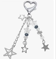 Y2K Herz-Schlüsselanhänger in Silber mit Stern und Kreuz Anhängern für Taschen - Herz-Schnalle-Stil
