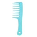 Portable light blue wide-tooth hair comb for curly hair made of thick plastic - Blue