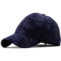 Dunkelblaue Camouflage-Baseballkappe mit Streifenmuster und gebogener Krempe für Herren - Verstellbar / Marineblau