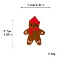 Gingerbread man embroidery patch with red hat and scarf for Christmas DIY crafts - 7.2x9.7cm / 11177-Scarf Gingerbread Man