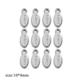 Golden S.Steel oval mini tag for DIY jewelry extensions, 10x4mm stainless steel pendants - Long Figure 8 Engraved S.steel / Steel
