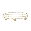 Chaîne de taille africaine à trois couches avec perles et pendentifs papillon dorés - #13 Style Papillon Doré