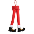 Classic red velvet Santa legs decoration with black boots for Christmas hanging decor - Red
