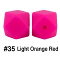 Perline ottagonali in silicone da 17mm color magenta per collane dentizione fai-da-te - 35# Rosso Aranciato Chiaro