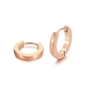 Élégantes petites boucles d'oreilles créoles huggie en or rose avec acier inoxydable poli - Or Rose (KE109709-kfc)