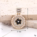 Golden perfume bottle charm with faux pearls and rhinestones for shoe decoration - Pearl Flower Perfume Bottle Black