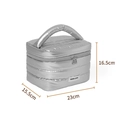 Neceser de nailon acolchado plateado con asa y gran capacidad para almacenamiento de viaje - Plateado