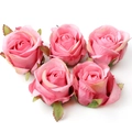 Set de cinco rosas artificiales de seda rosa degradado para manualidades DIY - #1 Rosa de Corte (Pack de 5)