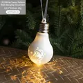 LED Santa Claus white Christmas bulb ornament with warm star projection effect - White Santa