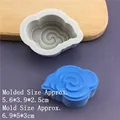Detail view showing silicone mold and blue auspicious cloud resin shape with size specs - Lucky Cloud
