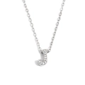 Collana con pendente lettera J in argento con strass incastonati e catena fine - Colore Acciaio-Lettera J