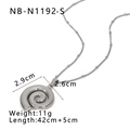 Detailed specs for silver spiral sea shell necklace with 11g weight and 42cm chain - Silver Spiral Shape Pendant Necklace (NB-N1192-S)