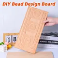 Handheld wooden DIY bead design board with carved circular slots and measurement scales - Double Line 40*19*1cm