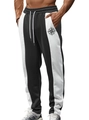 Men's jogger pants featuring black and white vertical contrast stitching and star logo - S / Bottoms / Black + Compass