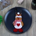 Kerst bestekhouder met rendierontwerp, rood hart en gestreepte sjaal - Rendier Bestekhouder