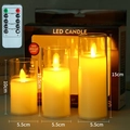 Flickering Flame 5.5 Diameter 3-Piece Set Remote Control