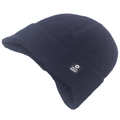 Bonnet en maille bleu marine pour homme avec protection d'oreilles et texture épaisse - Réglable / Bleu marine