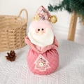Pink sequin Santa doll ornament with long white beard for Christmas gift packaging - Santa Claus