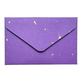 Mini vintage purple textured envelope with gold foil flakes and triangle flap cover - Light Amethyst (Gold Foil Paper)
