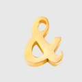 Polished golden stainless steel ampersand symbol pendant for DIY jewelry making - Symbol (&)