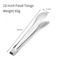 Pince alimentaire 12 pouces en inox avec fentes, 28,5 cm de long et fini poli - Épaissi / 12 Pouces / Argent
