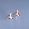 Minimalist S925 sterling silver paper plane stud earrings in elegant rose gold finish - Paper Plane / Rose Gold