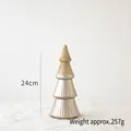 24cm champagne gold mini Christmas tree desktop ornament with glitter finish - 24cm