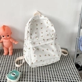Zaino da donna in tela bianca con motivi a piccoli fiori rosa in stile vintage - Fiore Rosa