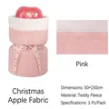 Pink and white teddy fleece apple wrapping cloth for Christmas DIY 50x150cm - Christmas Pink / 50*150cm